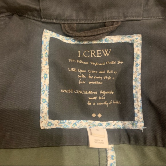J. Crew Resin Coated Green Jacket Size M - Picture 4 of 4